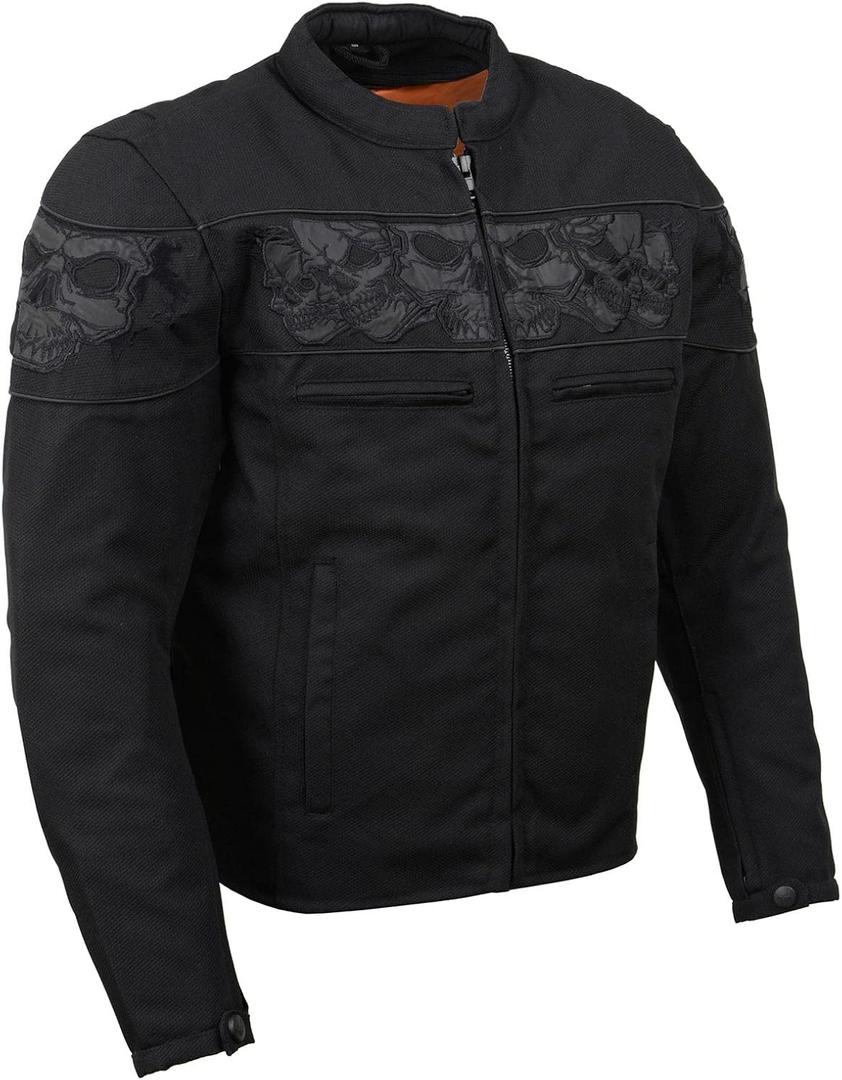Milwaukee Leather mens Mpm1730 Black Textile Motorcycle Jacket for Men (Medium)