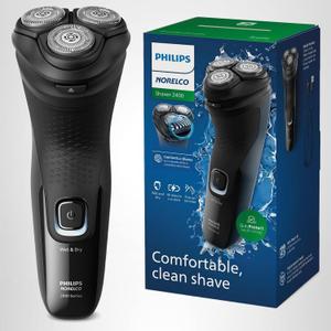 Philips Norelco Shaver 2400 Series, Wet and Dry Electric Shaver, Pop-up Trimmer, P-Cap, Deep Black, Model X3001/90