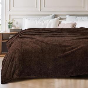 Exclusivo Mezcla Fleece King Size Bed Blanket, Ultra Soft, Lightweight and Fuzzy Coffee Blanket for Women, Home Decor, 90x104 Inches