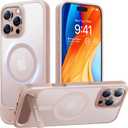 TORRAS Strong Magnetic & Seamless Stand for iPhone 16 Pro Max Case, Fit for MagSafe, Military Grade Drop Protection, Adjustable Kickstand Phone Case for iPhone 16 Pro Max, Slim Desert Titanium Gold