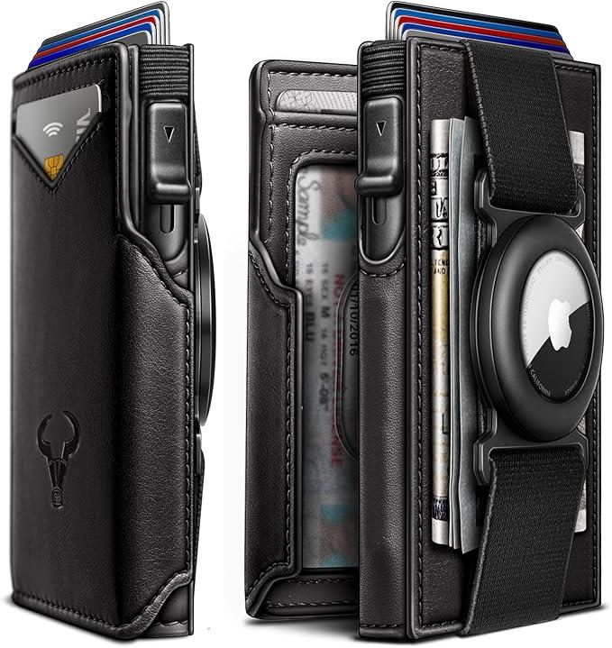 BULLIANT Men Wallet Gift Boxed,Slim Front Pocket Wallet Money Clip Card Holder 3.8"x2.7",Pop-up Access