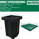 Catch Basin for Drainage with Fiber Glass Grate-18x18x24 in. Deep Drainage Basin with Debris Basket,A15 French Drain Basin Without Reserved Hole for Yard,Downspout,Lawn,Municipal Pipeline