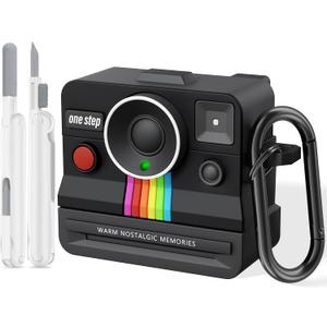 VISOOM Retro Case for AirPods Pro Case Cover Women Men,Fashion Silicone Air iPods Pro 2 1 Gen Case with Cleanner Kit Compatible with Apple Airpods Pro 2nd 1st Generation Cases,Black