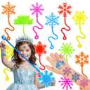 48PCS Snowflake Party Favors - 24PCS Temporary Tattoos & 24PCS Stick Hands Party Favors - Perfect Birthday Favors, Goodie Bag Stuffers, Treasure Box Toys, Classroom Prizes, and Student Gifts