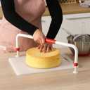 XL Adjustable Cake Layer Cutter Leveler Slicer for 6-16 Inch Large Layer Cakes, Stratification Auxiliary Leveling Baking Tool, Bread Slicer, Toast Cutter, Stainless Steel Food Saw, 20.8 inches