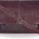 Oak Leathers Leather Messenger Bag for Men and Women - Laptop Briefcase Bag For College, Office, Adjustable Shoulder Strap (Walnut)