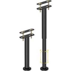 Wlrrcwdttc 2 Pcs Adjustable Height Bed Support Legs 10-17 inch, Bed Frame Center Support Legs for Bed Frame/Bed Center Slat/Furniture, Heavy Duty Metal Bed Replacement Legs Bed Slats Support Legs
