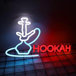 Hookah Neon Sign for Bar Smoke Shop or Man Cave Decor,Bright Led Advertising Display for Smoking Lounge or Vape Shop,Easy Hanging,5V USB.16 * 9inches.