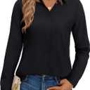 Gleeivy Button Down Shirts for Women Collared Dress Shirts for Work Business Casual Dress Shirts for Women (Black, L)