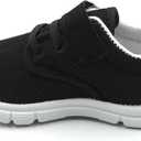 Toddler Sneakers  Wide Toe Box Barefoot Shoes for Boys & Girls, Breathable Mesh, Lightweight Non-Slip Walking & Running Shoes (Black)