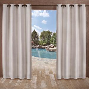 EXCLUSIVE HOME Delano Heavyweight Textured Indoor/Outdoor Grommet Top Curtain Panel Pair, 54"x96", Silver EXCLUSIVE HOME Delano Heavyweight Textured Indoor/Outdoor Grommet Top Curtain Panel Pair, 54"x96", Silver