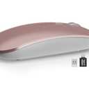 SABLUTE M31 Bluetooth Mouse for MacBook Pro/Air, iPad - Rechargeable Tri-Mode Wireless Mouse for 3 Devices (BT 5.2 + 2.4G), Sleek Slim Silent Mouse for Surface, Windows, Rose Gold