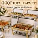 Gold Rectangular Chafing Dishes, 44QT 4 Pack