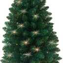 Pre-Lit Artificial Christmas Tree 3Ft, Battery Operated Desktop Xmas Tree with 50 LED 160 Branch Tips Mini Christmas Tree Decoration Indoor Outdoor (Green)