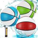 Jenaai 3 Pcs Pool Basketball 9'' Water Basketball Bulk with Pump for Swimming Indoor Mini Hoop Waterproof Pool Party Game Toy Gift for Child Adult
