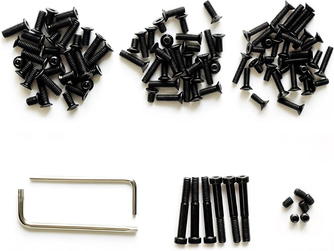 Red Dot Sight Screw Set Optic Screws, M3/M3.5/M4 Torx Anti-Stripping and M4 Hex Screws, 6 Pcs Each Specs, High Grade Carbon Steel Black Oxide Finish