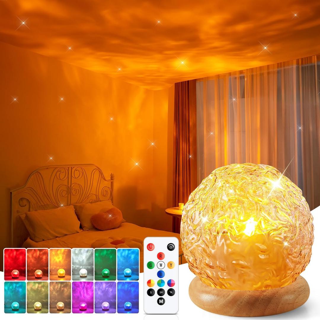 Ambient Lighting, 216 Modes Mood Lighting, 3-in-1 Sunset Lamp & Ocean Lamp & Northern Lights Projector with Remote, Room Lights for Bedroom,Gifts for Teenage Girls,13 Year Old Girl Gifts (Yellow)