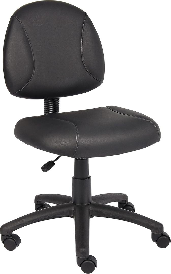 Boss Office Products Posture Task Chair Without Arms in Black, Low-Back (B305)
