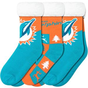 FOCO Women's NFL Team Logo Fan Footy 3-Pack Slipper Socks, One Size
