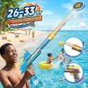 Electric Water Gun for Adults Kids, Automatic WaterGun with Led Light, Long Range Transparent Electric Squirt Gun Blaster Summer Outdoor Pool Party Toys Gifts for Boys Girls 2Pack(Blue Black)