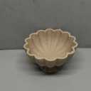 KEWOOL Pedestal Decorative Bowl Home Decor - Morden Resin Handmade Decorative Fruit Bowl for Kitchen Counter, Chic Ruffle Bowl Centerpiece Decor for Dining Table Coffee Table (Artificial Stone Beige)