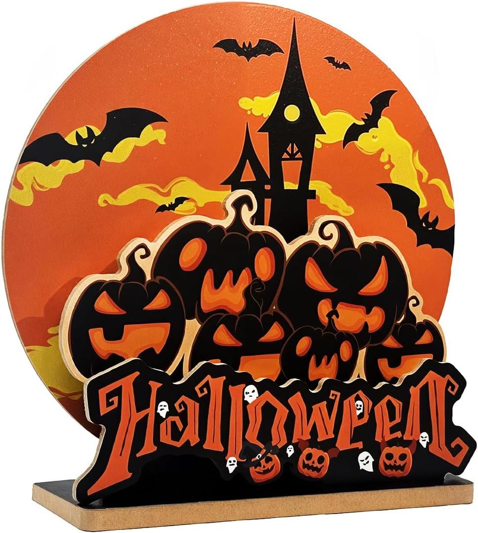 3 x Halloween Decorations Gifts Halloween Decor Indoor Party Spooky Pumpkin Decorations Ghost Desk Decor for Home Room Bedroom Farmhouse Office Tiered Tray Table Centerpieces 3PCS - Castle