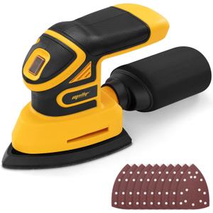 Brushless Cordless Detail Sander Compatible with Dewalt 20V MAX Battery (TOOL ONLY), Lightweight Corner Sander with Dust Box & 10 Sandpapers, 12,000 OPM Compact Power Tool for Wood, Metal & DIY