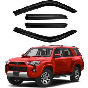 4Runner Rain Guards - Window Visors for Toyota 4Runner 2010-2024, Outside-Mount Tape-On Side Window Wind Deflectors for 4Runner Accessories, Vent Visors Shades Rainproof 4PCS