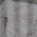 SAUNGKUAI Women's Off The Shoulder Long Sleeve Bodysuit Sexy Slimming Body Suit Tops Sheer Mesh Ruched Fall Outfits 2026 (White)