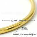 HOHIYA 20 Inch Metal Floral Hoop Rings 4 Pack 4mm Thick Heavy Duty Gold Craft Hoops for Dream Catcher Macrame Wedding Wreath and DIY Wall Decor