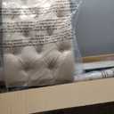 Dining Chairs Set of 2, Button Tufted Parsons Upholstered Chairs with Solid Wood Legs, Mordern Fabric Kitchen Chairs for Dining Room, Beige