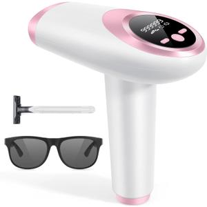 Laser Hair Removal for Women,999,999 Flashes Painless IPL Hair Removel, Hair Removal Device at-Home for Armpits Legs Arms Bikini Line (Pink-White)