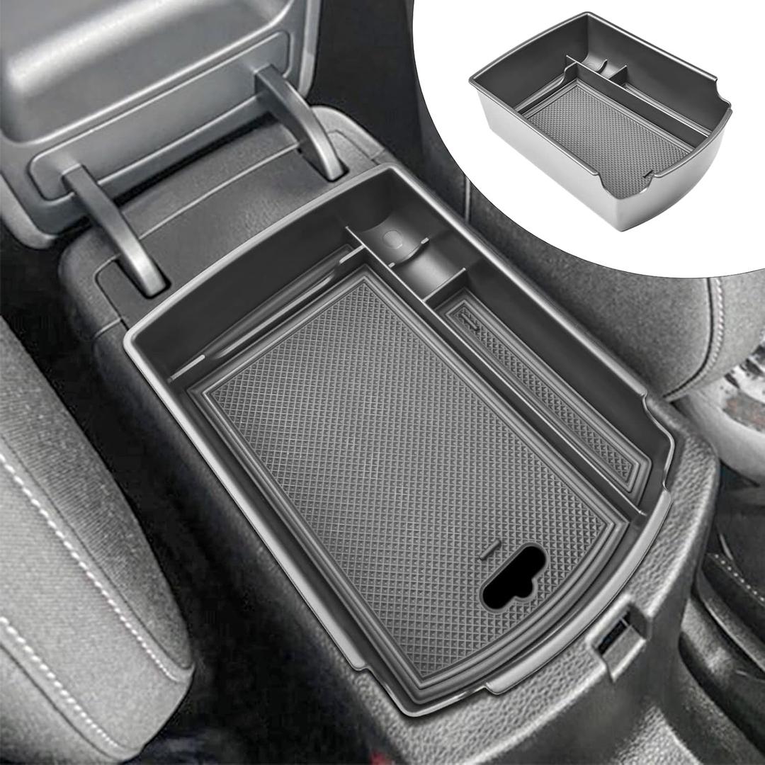 RUNROAD Center Console Organizer Compatible with Kia Soul 2020 2021 2022 2023 2024 2025 Accessories, Armrest Insert Tray Secondary Storage Coin Holder, Black