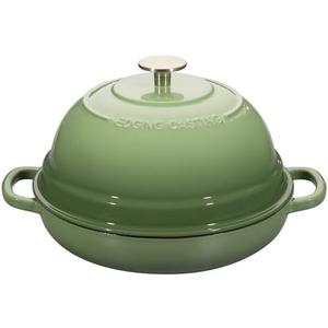 EDGING CASTING Enameled Cast Iron Dutch Oven Pot with Lid, Round Bread Oven for Homemade Sourdough Bread Baking, 6 Quart, Pistachio Green