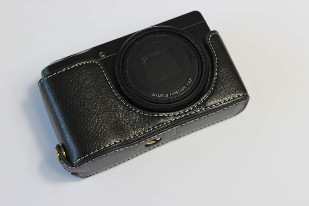 Leather Half Camera Case Bag Cover,  Bottom Opening Version, Black