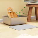 UWANGPET Stainless Steel Cat Litter Box,Odour Proof Litter Pan, Non-Stick, Easy to Clean, Rust Resistant, Non-Slip Rubber Feet