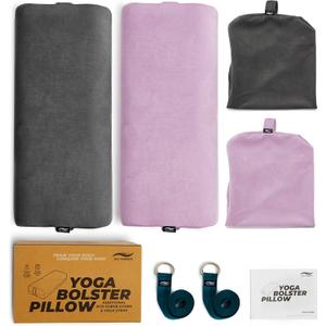 Victorem Yoga Bolster Set of 2-11 Yards Aerial Silk, Premium Ariel Yoga Hammock, Durable and Low-Stretch Fabric, Yoga Starter Kit for Home, Aerial Rig for All Skill Levels - All Hardware Included