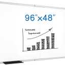 VIZ-PRO Magnetic Dry Erase Board, 96 X 48 Inches, Foldable Wall-Mounted Whiteboard with Silver Aluminum Frame & Marker Tray for School Office and Home 8' X 4'