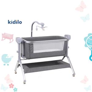 Kidilo Baby Bassinet Bedside Sleeper, 3 in 1 Rocking Bassinet with Mattress and Soft Cover, Full Mesh Sides, 5 Height Adjustable with Wheels for Newborns