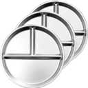 Tainless Steel Kids Plates 3 Packs, 9" Portion Control Plate Divided Plates for Toddler & Adults, Non Toxic Unbreakable, Balanced Diet Dinner Trays for Home, Camping & Bariatric Diets