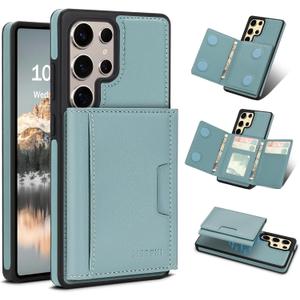 for Samsung Galaxy S26 Ultra Wallet Case, 2-in-1 Detachable Magnetic Wallet Case, Card Holder RFID Blocking, Fashionable Faux Leather Card Slot & Folding Design (Blue)