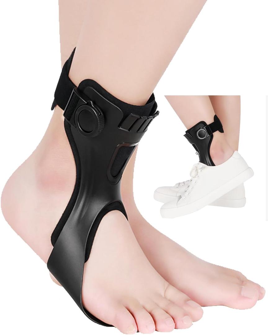 AFO Drop Foot Brace for Walking - Upgraded, Comfortable & Efficient, Adjustable, For Achilles Tendonitis, Plantar Fasciitis, Stroke, TBI, ALS, MS, Bone Fracture, ASO(Large, Right)