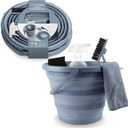 SIMPLEMADE Collapsible Bucket Cleaning Set - Includes 2 Foldable Buckets, Spray Bottle, Rag, Scrubbing Brush and Sponge - Holds Up to 10 liters, Easy Storage, All-Purpose Cleaning Solution (Blue)