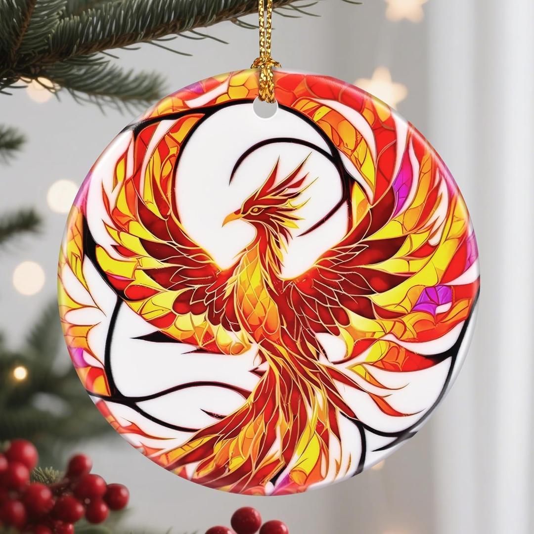 2 x Christmas Ornaments, Phoenix Ornament, Christmas Tree Ornaments, Xmas Decorations, Holiday Decorations, Phoenix Gifts, Holiday Party Gifts, and Xmas Gift Ideas