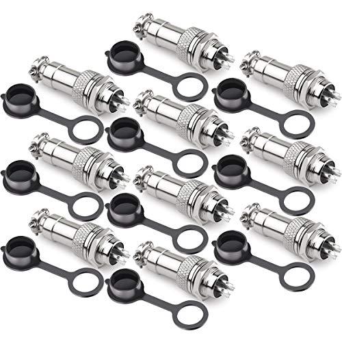 DIYhz GX16 4 Pins Panel Metal Mount Circular Metal Aviation Connector Adapter Male Female Plug Socket with Waterproof Cap (10 Pcs)