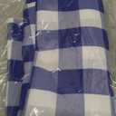 Hiasan Checkered Tablecloth Square, 70 x 70 Inch - Waterproof and Wrinkle Resistant Table Cloth for Picnic, Dinner and Party, Washable Polyester Fabric, Royal Blue and White Gingham Pattern