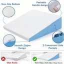 Wedge Pillow for Sleeping, 7.5" Bed Wedge After Surgery, Back Pain Relief, Memory Foam Pillow Triangle Incline Wedge for Back Support, Leg Elevation (White,Blue) 