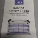 LiBa Electric Bug Zapper (2-Pack) Indoor Insect Killer - (4) Extra Replacement Bulbs - Fly, Mosquito Killer and Repellent - Lightweight, Powerful 2800V Grid, Easy-to-Clean, Removable Washable Tray.