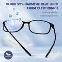 AQWANO Blue Light Blocking Reading Glasses Women Men, Lightweight Flexible TR90 Computer Readers Unbreakable Cheaters Glasses