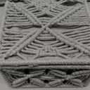 VinneGenzz Decorative Boho Storage Baskets with Lid Bohemian Macrame Jewelry Box Handmade Natural Cotton Rope Woven Bins Memory Keepsake Photo Makeup Organizer Shelf Container (Gray, Small)